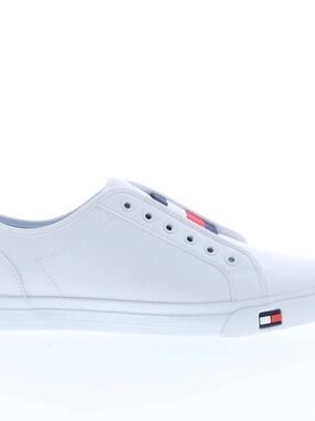 Tommy Hilfiger White Sneakers with Red & Blue Logo Accents